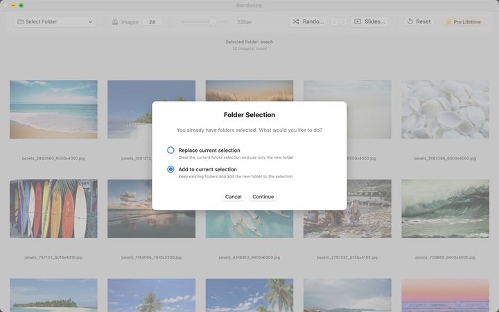 Multiple folder selection
